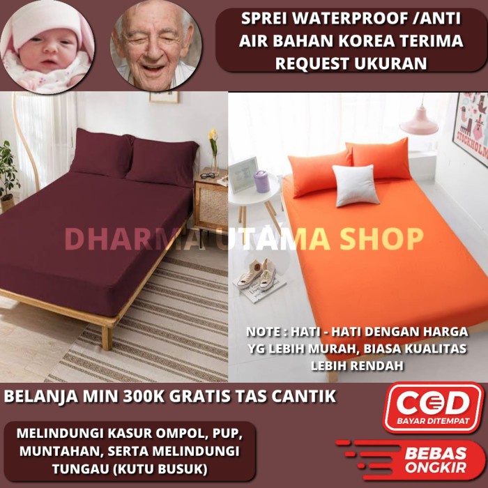 Sprei sprei waterproof 180x200x35(U8T3) Sprei Motif BISA COD Sprei Murah ORIGINAL Seprei Waterproof 