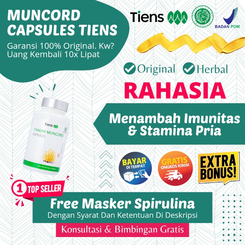 (TERLARIS) TIANSHI MUNCORD CAPSULES ECERAN ORIGINAL TIENS STRONG MAN SUPLEMENT PENAMBAH IMUNITAS DAN