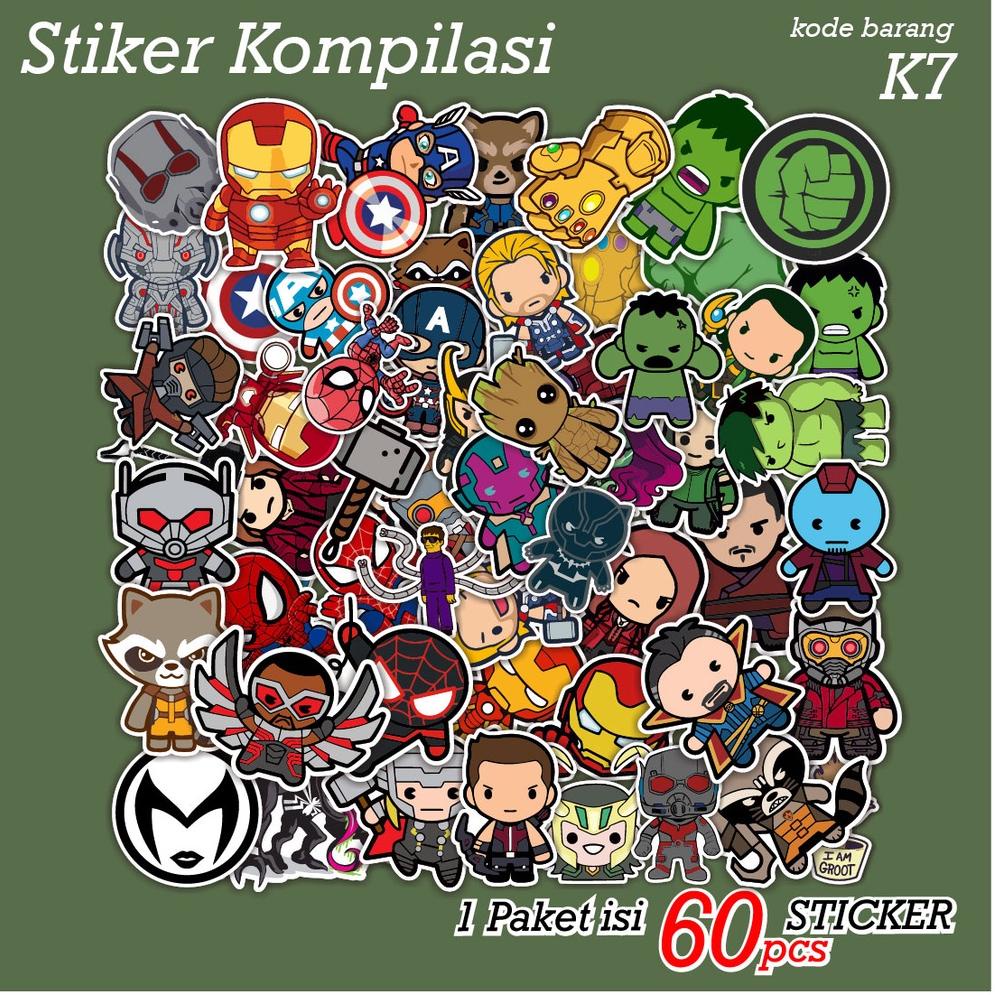 

[KODE EZNYS] [ MAC ] 60 PCS STICKER SUPERHERO SUPERMAN HULK KAPTEN AMERIKA THOR LUCU AESTHETIC ANTI AIR UNTUK LAPTOP CASE TUMBLER KOPER HP - K7