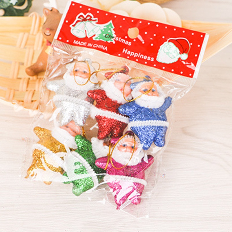 6pcs Ornamen Pohon Natal Bentuk Santa Claus