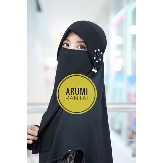 Niqab Milaya Rantai/Bandana Poni Arumi Bunga/Cadar Siffon silky