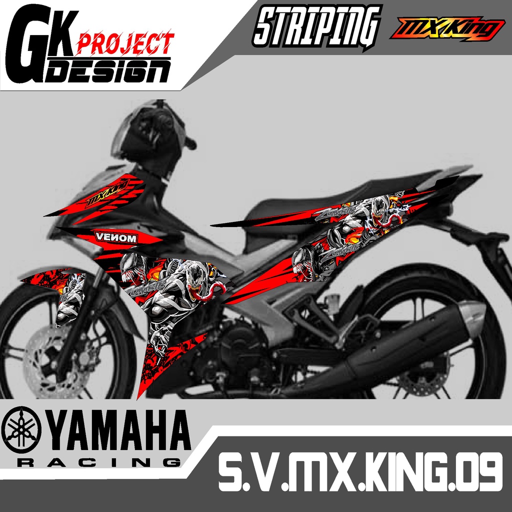 STRIPING MX KING 150 SEMI FULL - STIKER MOTOR MX KING MOTIF VENOM 09
