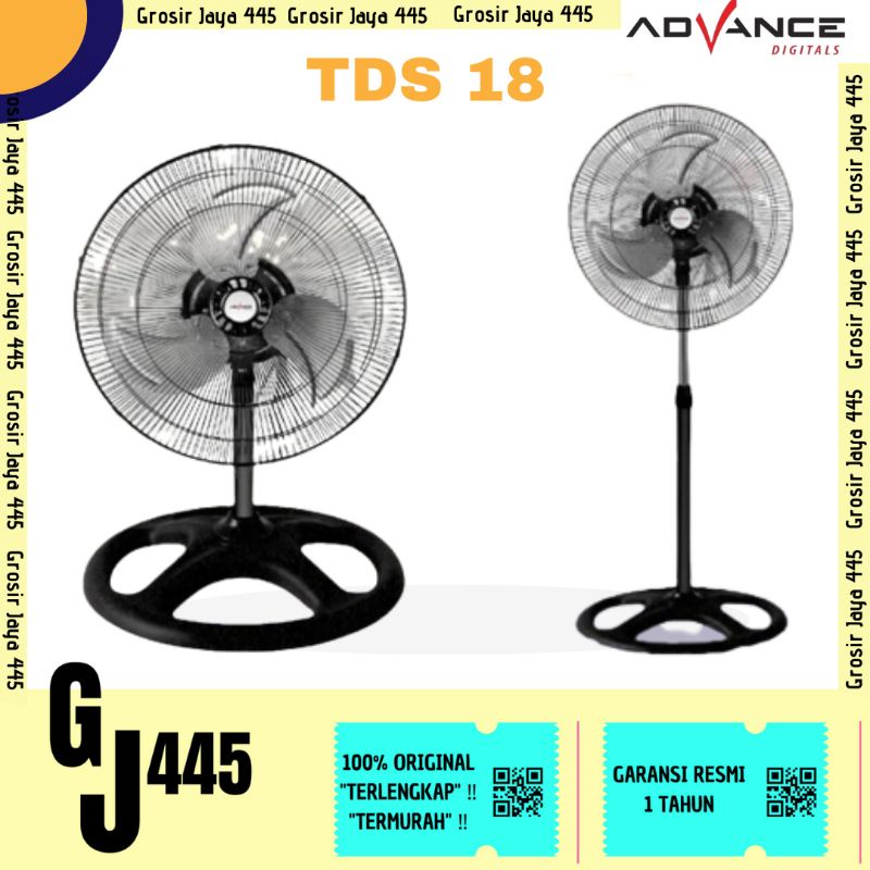 Advance Kipas Angin 3in1 Stand/Desk/Wall TDS-18 Garansi Resmi Advance 1 Tahun