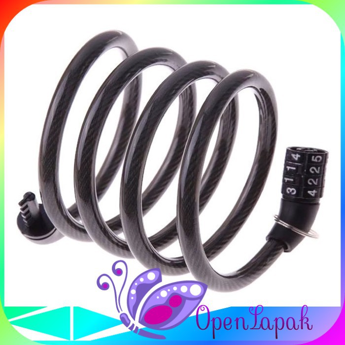 Kunci Gembok Tali Rantai Sepeda KUNCI RANTAI PENGAMAN KOMBINASI 4 ANGKA UTK SEPEDA MOTOR PAGAR RUMAH