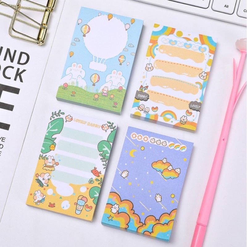 

[P-02] sticky notes tema kelinci/sport/cat colorful memo untuk bullet journal/jurnal/reminder/dekorasi estetik