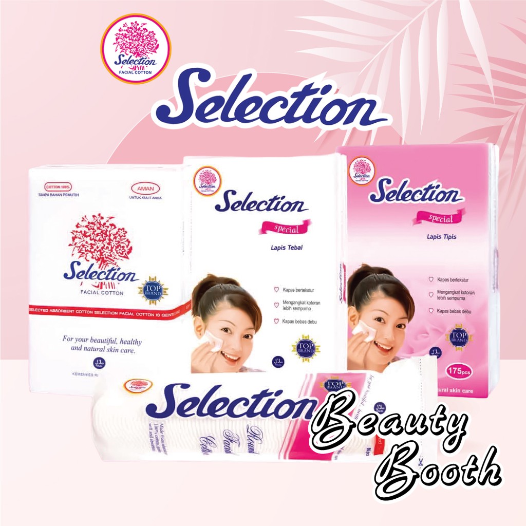 Kapas SELECTION Facial Cotton Round Kapas Tipis Toner Pembersih Wajah Bulat | Kotak |