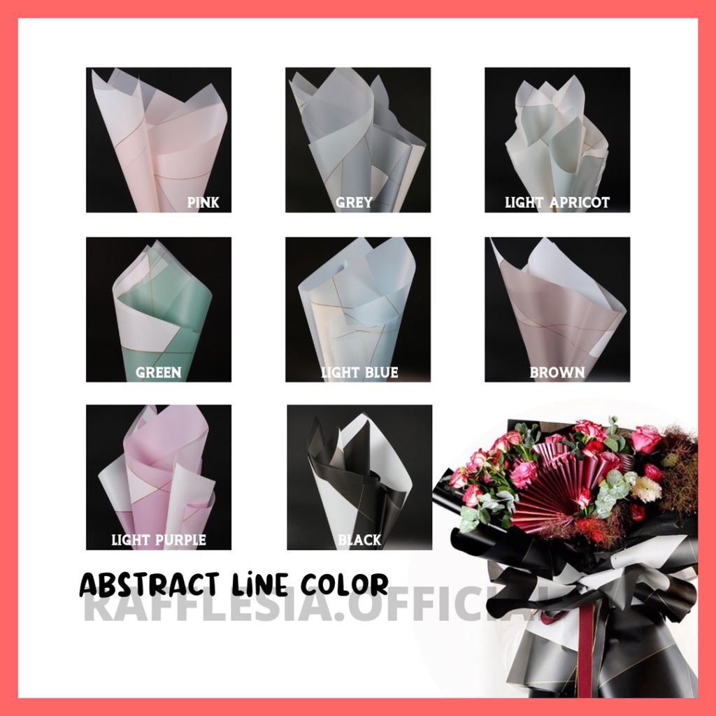 

[5 LEMBAR] FLOWER WRAPPING ABSTRACT LINE COLOR CELLOPHANE WATERPROOF KERTAS BUKET BUNGA (ECER)/ FLOWER WRAP