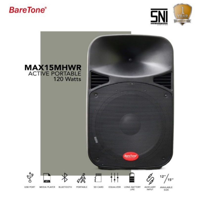 SPEAKER PORTABLE BARETONE MAX15MHWR SPEAKER MEETING 15 INCH ORIGINAL