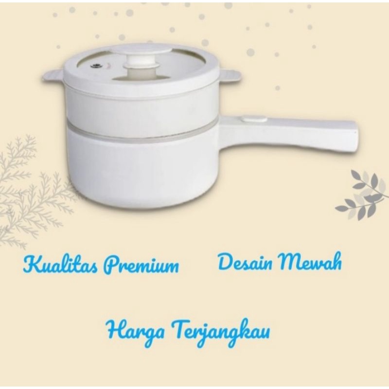 Panci Electric Ceramic multi Fungsi rebus kukus goreng