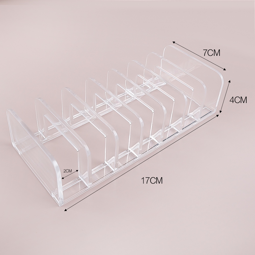 Rak Penyimpanan Palet Eyeshadow 7 Kompartemen Warna Transparan Untuk Kamar Tidur