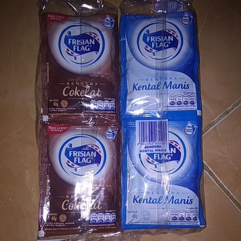 

susu Frisian flag / susu bendera sachet, 1 pack isi 6 pcs