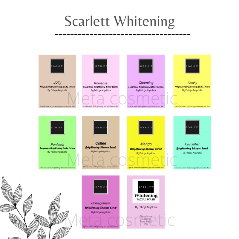 

[MINIMAL 10 PCS] Stiker Scarlett Whitening | Stiker label lotion sabun scarlett