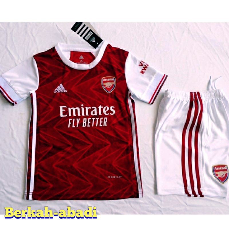 SETELAN KAOS BOLA JERSEY BOLA ANAK ARSENAL HOME KIDS TERBARU 2020/2021 GRADE ORI IMPORT