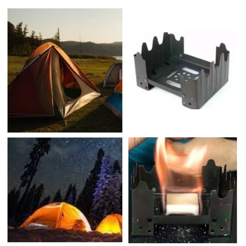 Kompor Mini Portabel Outdoor Traveling Camping Dan 4 Pcs Parafin 113166