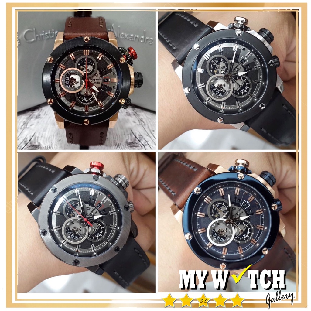 Alexandre Christie / Alexander AC 6491 MC Jam Tangan Pria Chronograph Original Diameter 4.6 cm