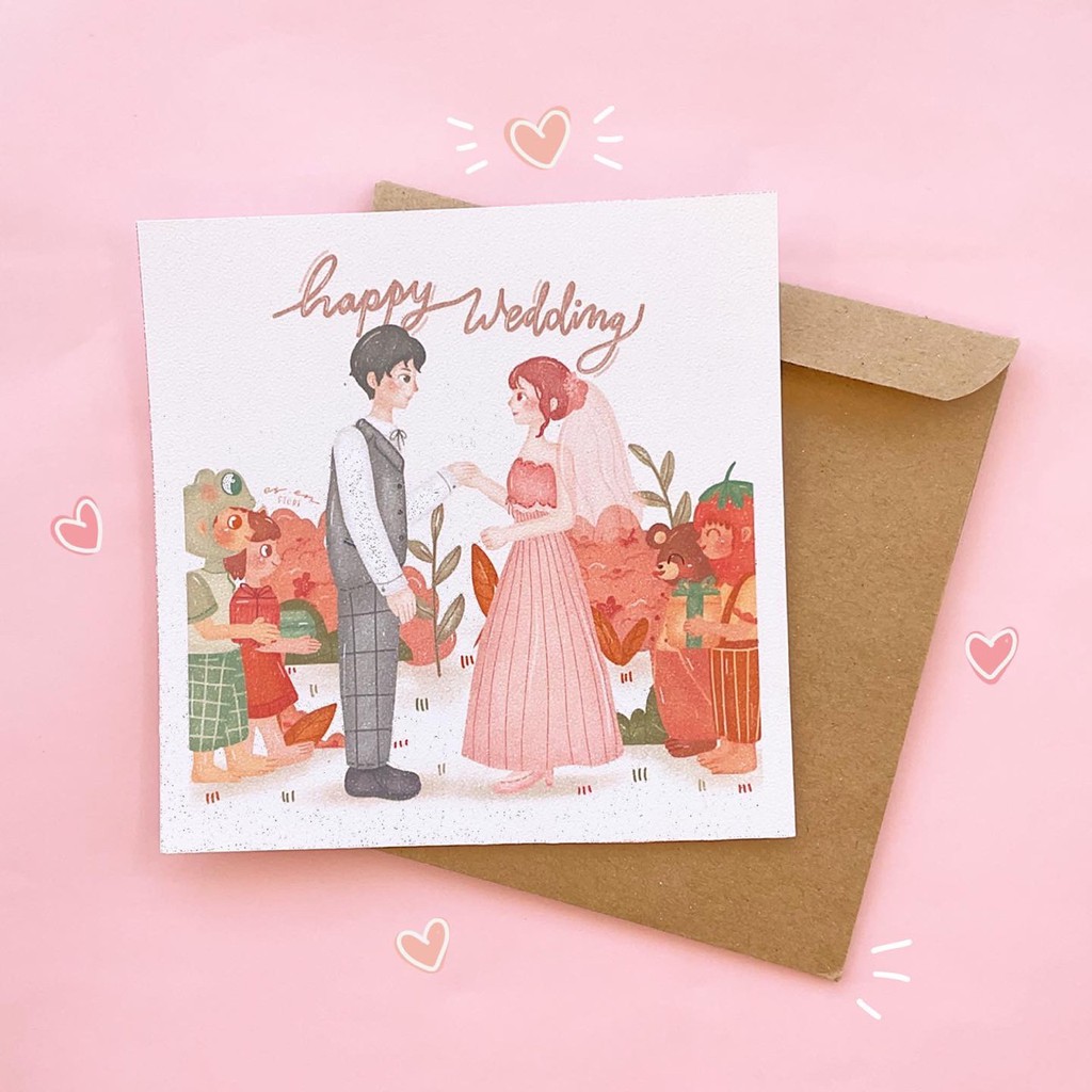 Jual Greeting Card - Happy Wedding - Kartu Ucapan | Shopee Indonesia