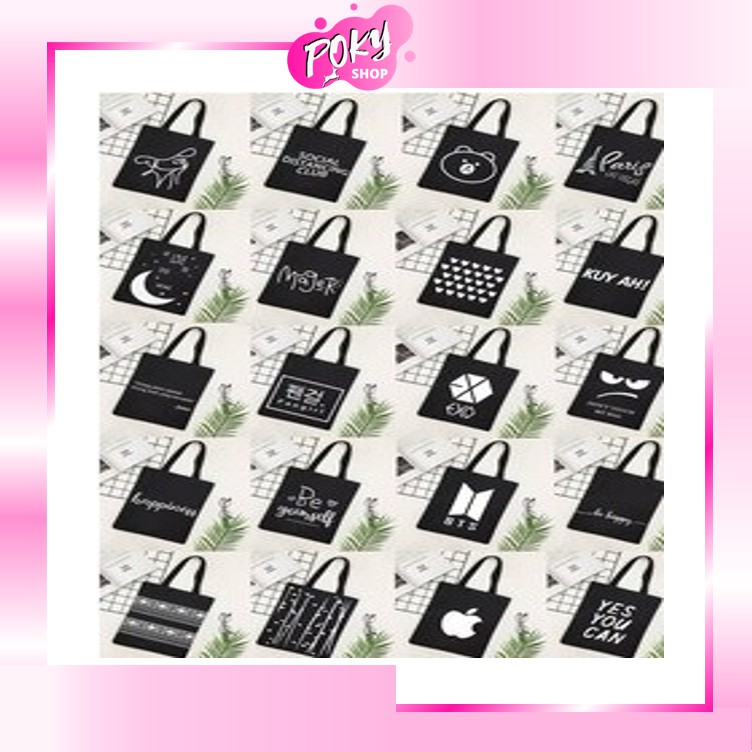 [LOKAL] POKY - TOTEBAG PAKAI SLETING Tote bag kpop murah wanita custom motif