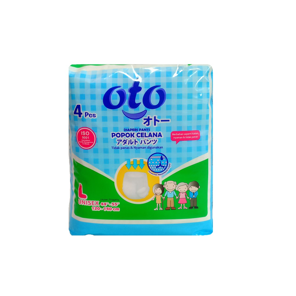 OTO Popok Dewasa model Celana Adult Diapers Pants size L isi 4 pcs