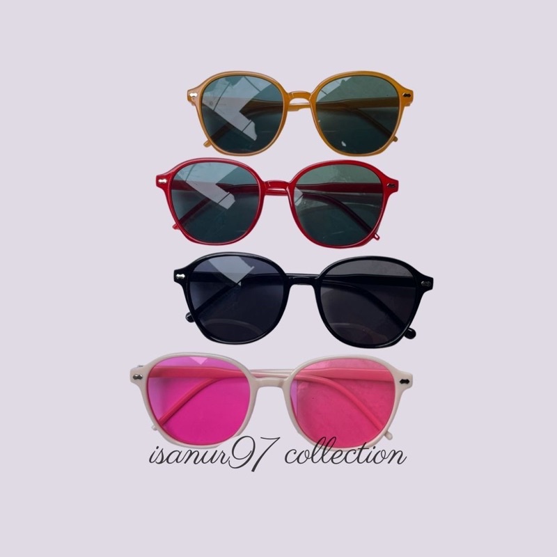 ISANUR97 - AGYA SUNGLASSES | Kacamata Bulat Kacamata Hitam Wanita Retro Korean Fashion