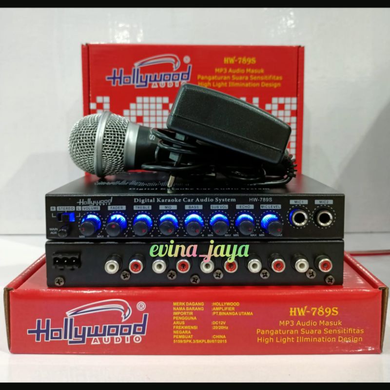 PARAMETRIK EQUALIZER HOLLYWOOD HW 789S FREE ADAPTOR 12 V DAN FREE MIC BUAT DIRUMAH