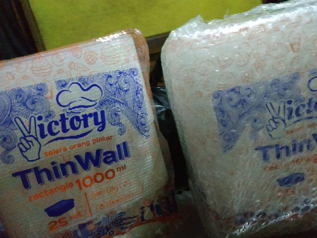 Murah Nih!!! Thinwal Rec 1000ml 25 Psc /food Container Box Tempat Makanan Plastik Thinwall 1000ml