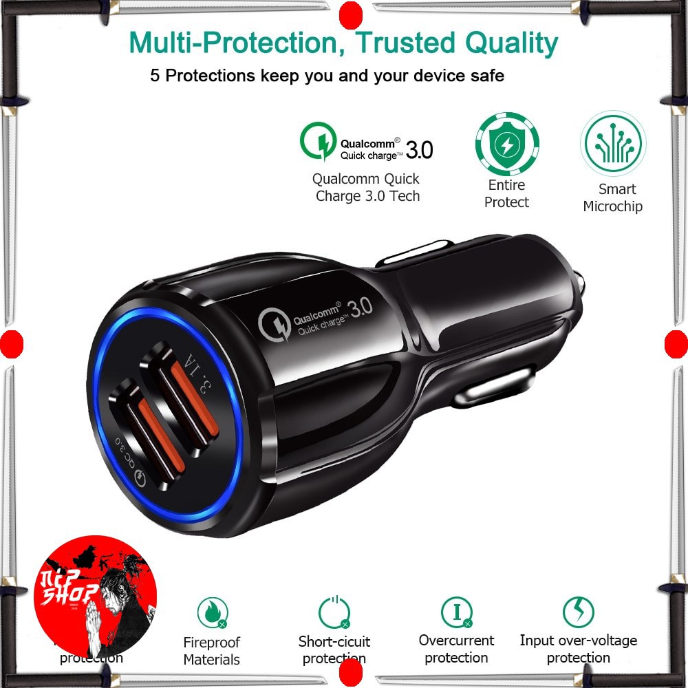 Car Charger Dual USB Port 3.1A Quick Charge USB 2 Port