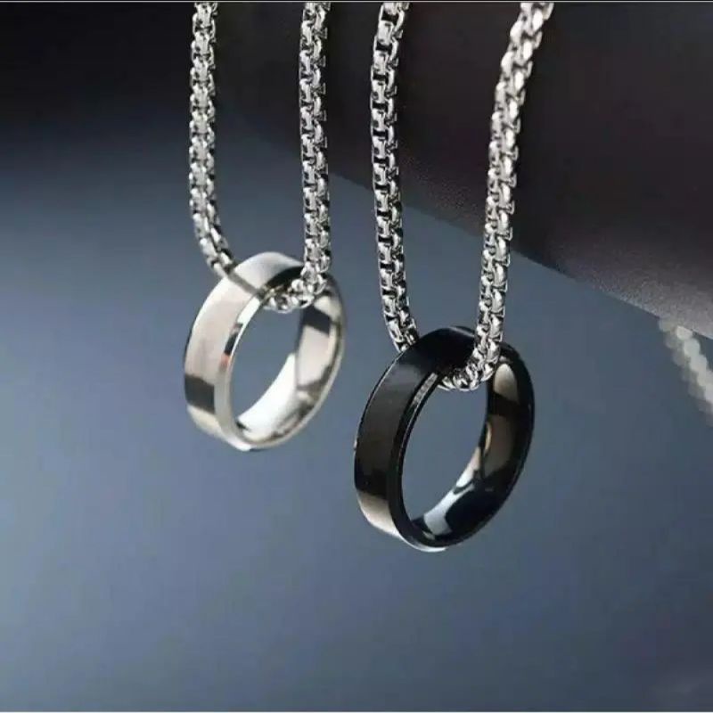 kalung liontin pria titanium