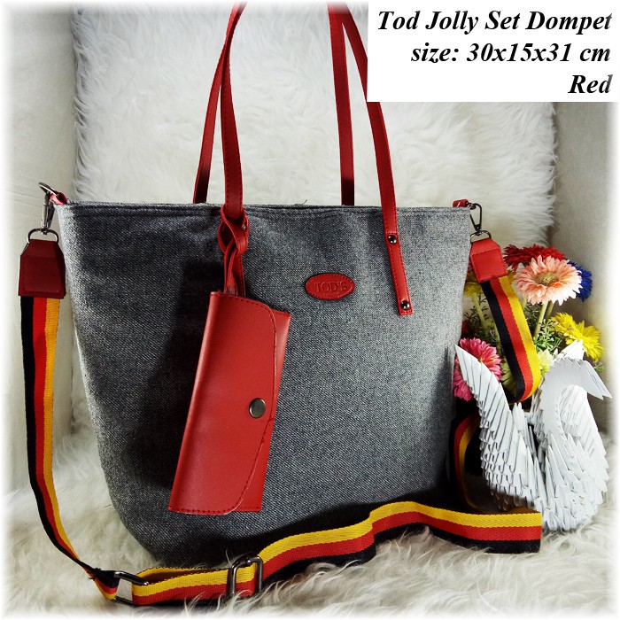 SALE Tod Jolly Kanvas Set Dompet (warna random)