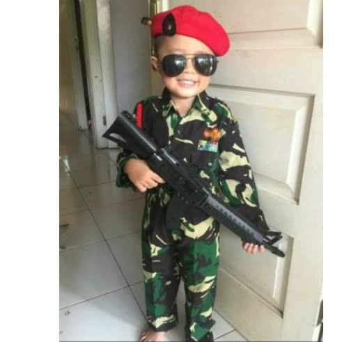 Baju Karnaval Kostum Profesi LORENG TNI / TENTARA ANAK &quot;khusus Baret&quot;