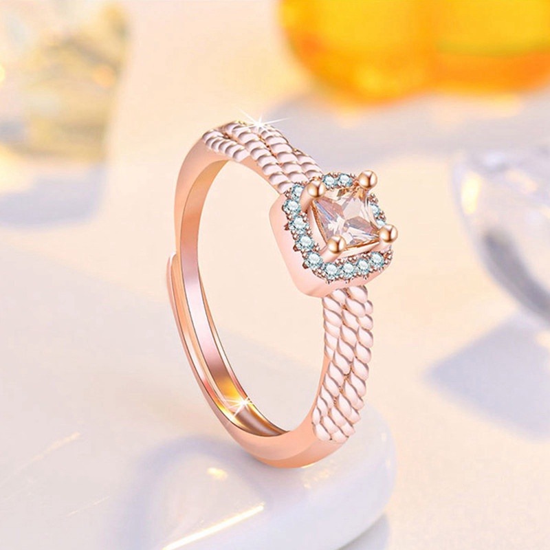 Cincin Sterling Silver 925 Dengan Berlian Imitasi Untuk Wanita