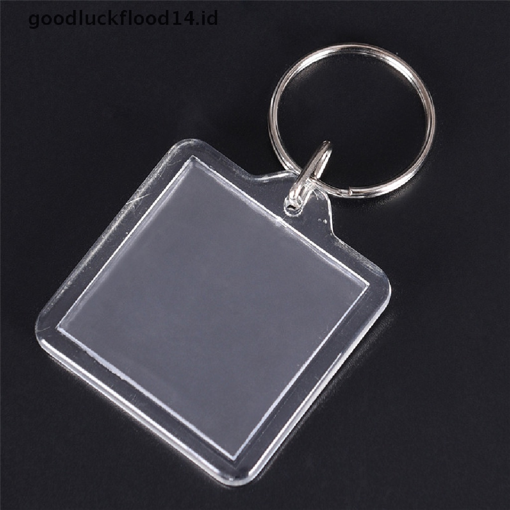 [OOID] 5PCs Transparent Blank Insert Photo Picture Frame Keyring Key Chain DIY Gifts ID