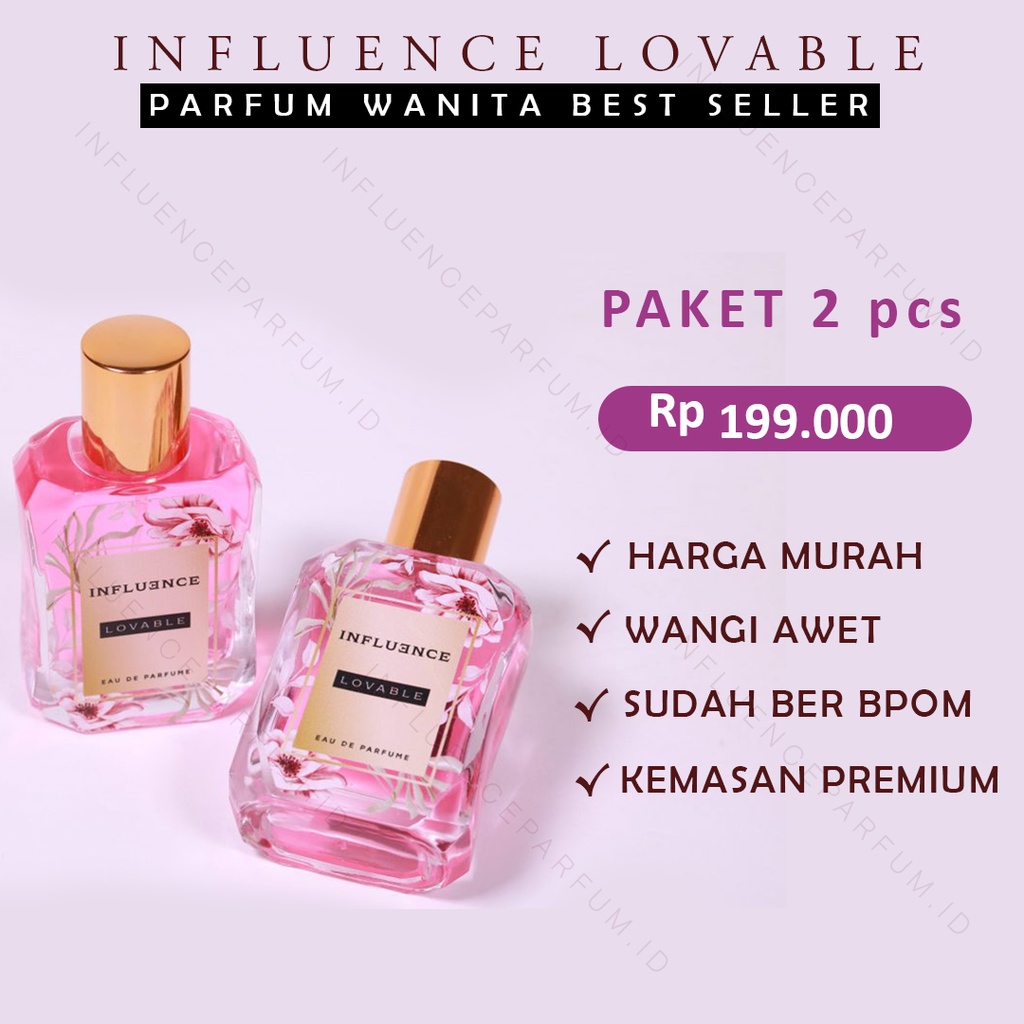 PAKET 2 BOTOL Influence Lovable Parfum Wanita Best Seller Original BPOM