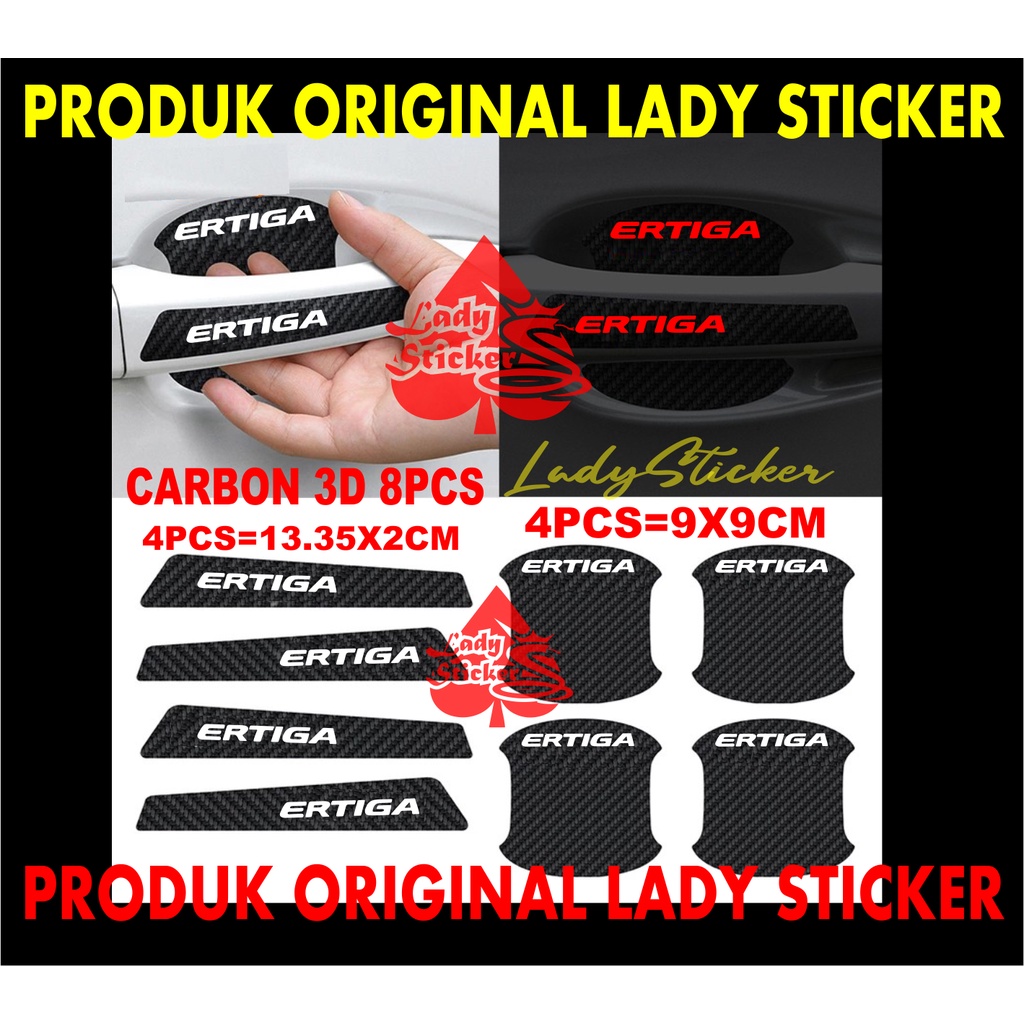 STICKER HANDLE MOBIL ERTIGA STICKER KARBON 3D PELINDUNG HANDLE GAGANG PINTU MOBIL SUZUKI ERTIGA