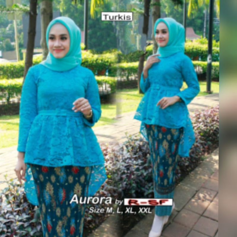 Setelan Kebaya Brukat Aurora Two Tone Modis