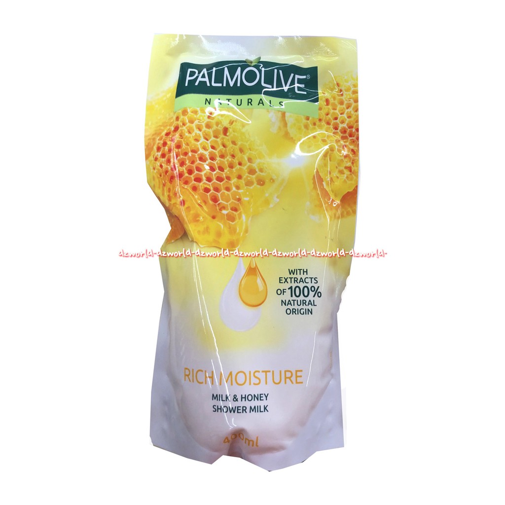 Palmolive Natural Rich Moisture 400ml Milk and Honey Sabun Mandi Cair Refill Palmolife Sabu Cair Madu Milk Kemasan Pouch