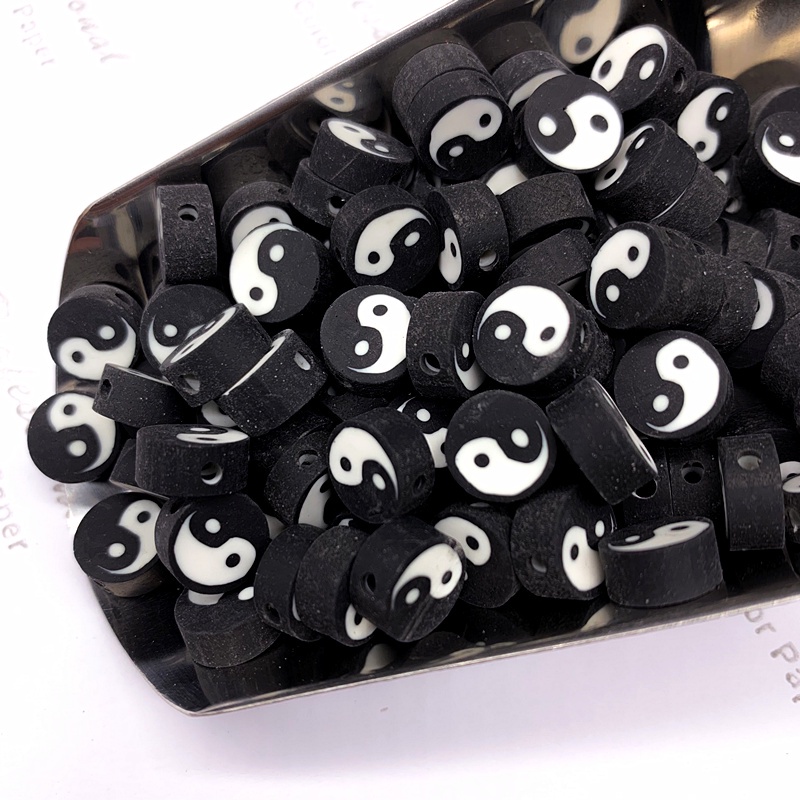 30pcs / lot 10mm Manik-Manik Polymer Clay Untuk Membuat Perhiasan Handmade DIY