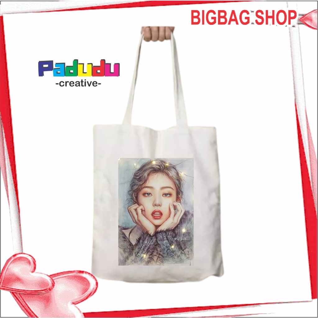 totebag Vintage Blackpink Jennie Aesthetic Tas Wanita RESLETING Bigbag_Shop