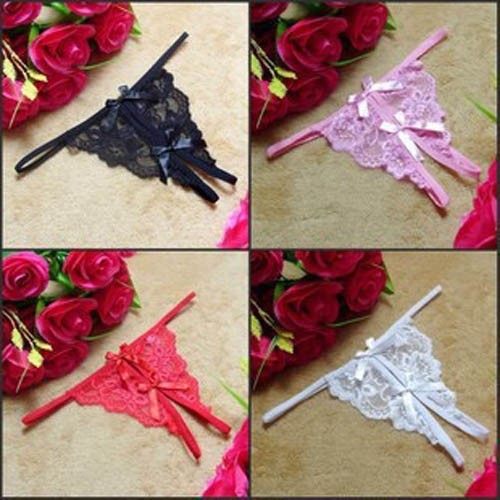 girl sexy Lace G String Transparan open crotch G string panties C052