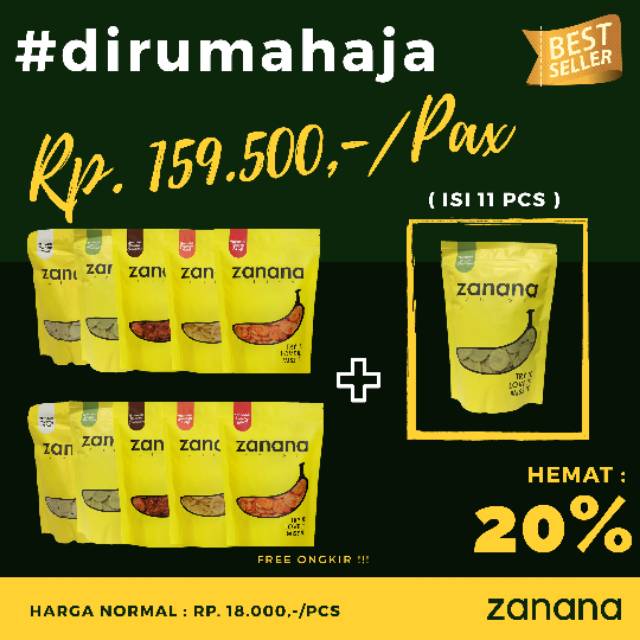 

[ Promo ] Zanana Chips Beli 11 Pcs Hemat 20% - Keripik Pisang
