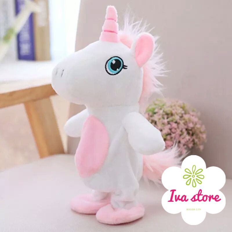 Mainan bayi boneka talking unicorn merekam suara free bungkus kado