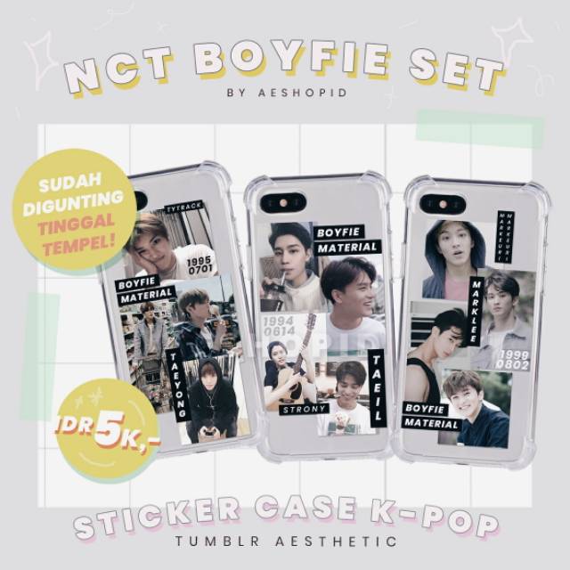 (NC-003) DIY sticker NCT 127 boyfie set tumblr aesthetic stiker case hp kpop dream haechan jaehyun taeyong