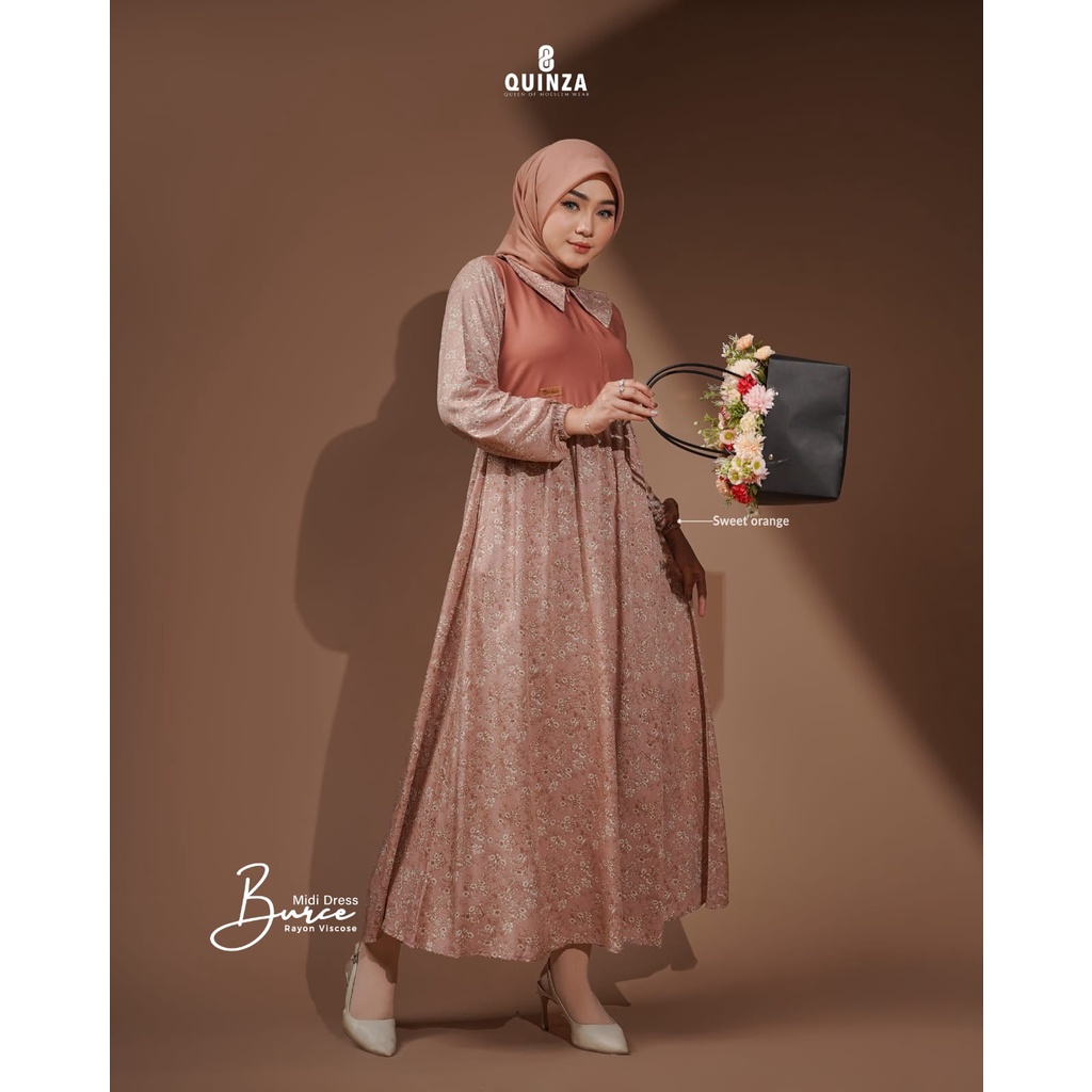 Jual Burce Midi Dress | Gamis Terbaru by Quinza | Dress Nadheera Luxury