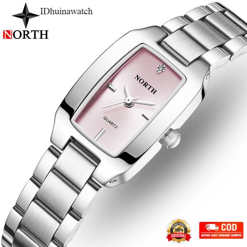 NORTH jam tangan wanita anti air, jam tangan wanita anti air, simpel, hadiah wanita, kasual, Stainle