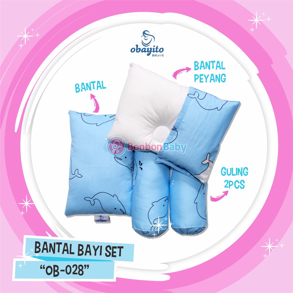 Obayito bantal 2 guling 2 baby katun jepang OB-028