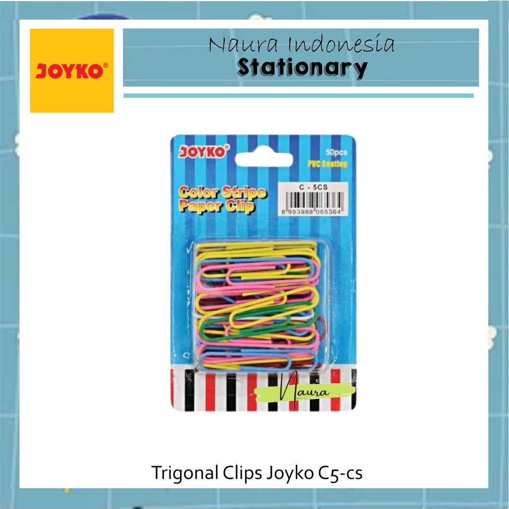 

TRIGONAL CLIP JOYKO C-5CS | COLOR STRIPS PAPER CLIP | PENJEPIT KERTAS | KLIP