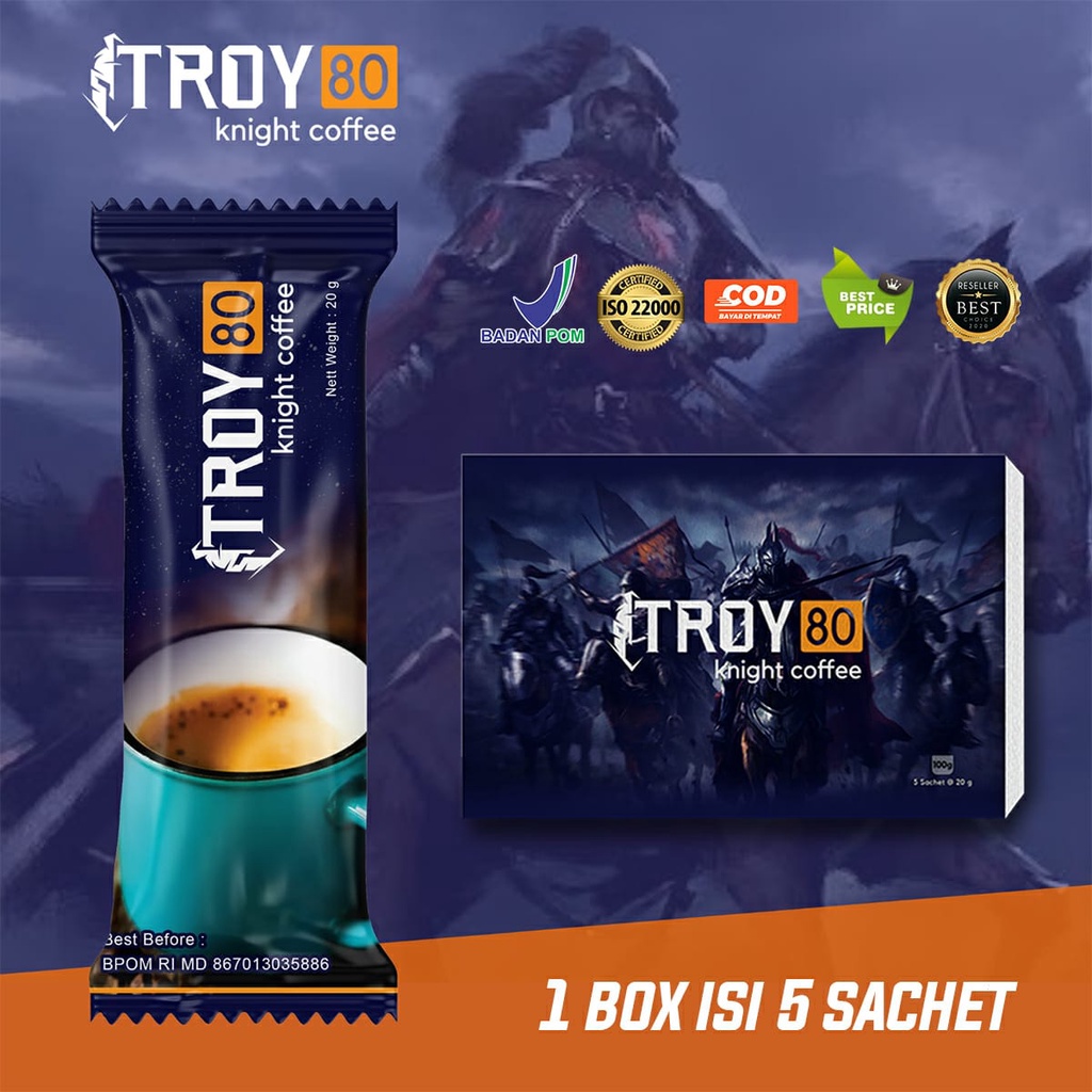 

Kopi Troy 80 per Box isi 5 Penambah Stamina Pria BPOM dan Halal Kopi Stamina Pria Kuat Tahan Lama Bukan Kopi SLB
