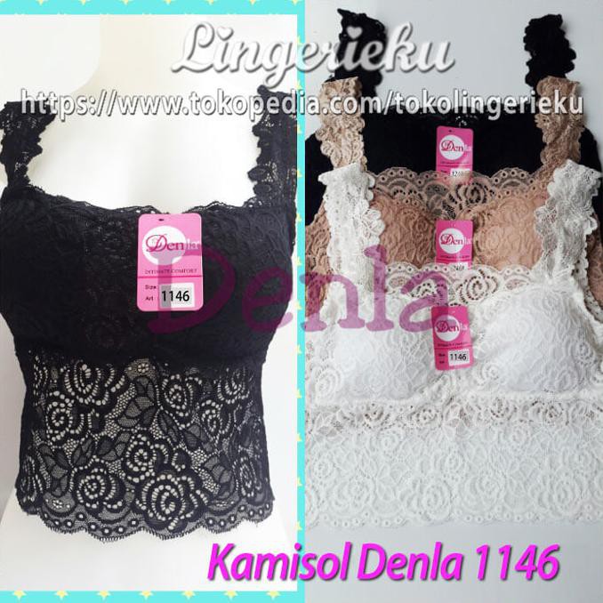 KUALITAS BAGUS KAMISOL BERBUSA TANKTOP PANJANG BRUKAT DENLA TALLY 1146 ALL SIZE CEPETAN..