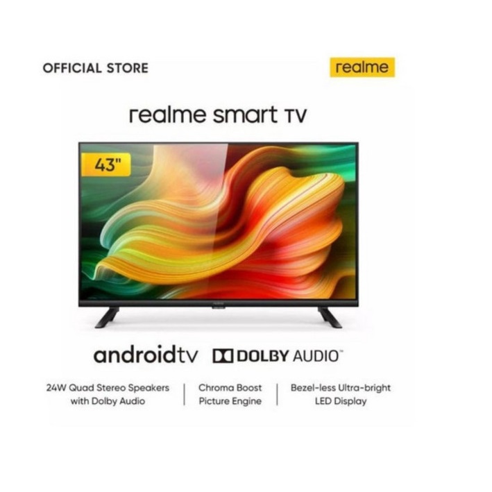 REALME SMART TV 43 INCH BEZZELLES GARANSI RESMII