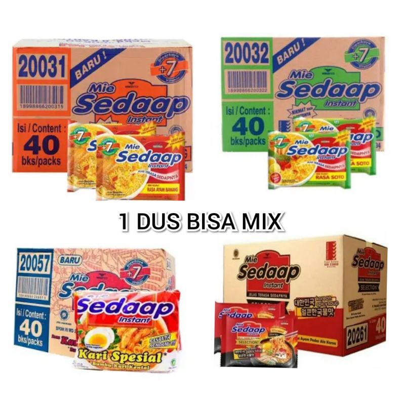 

Mie Sedaap Kuah / Mie Sedaap Instan 1 Dus Bisa Mix (Campur Rasa)