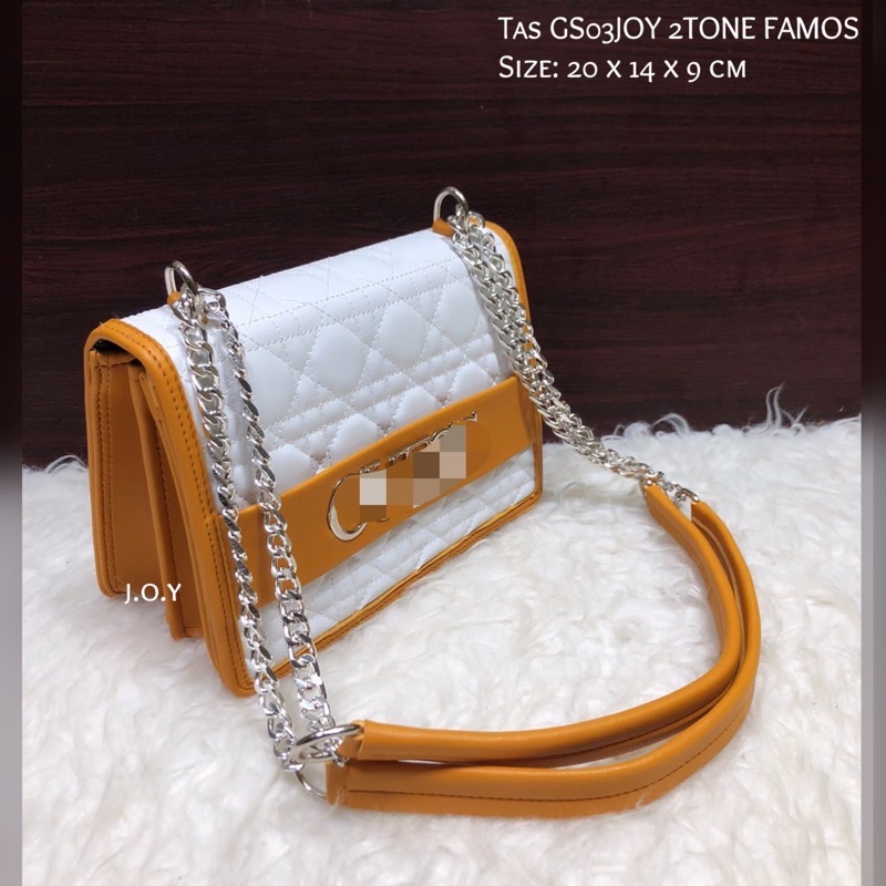 TAS SELEMPANG RANTAI IMPORT GS03JOY 2TONE FAMOS KEREN TERBARU